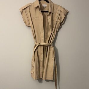 ALFRED SUNG Beige Mini Dress with Belt